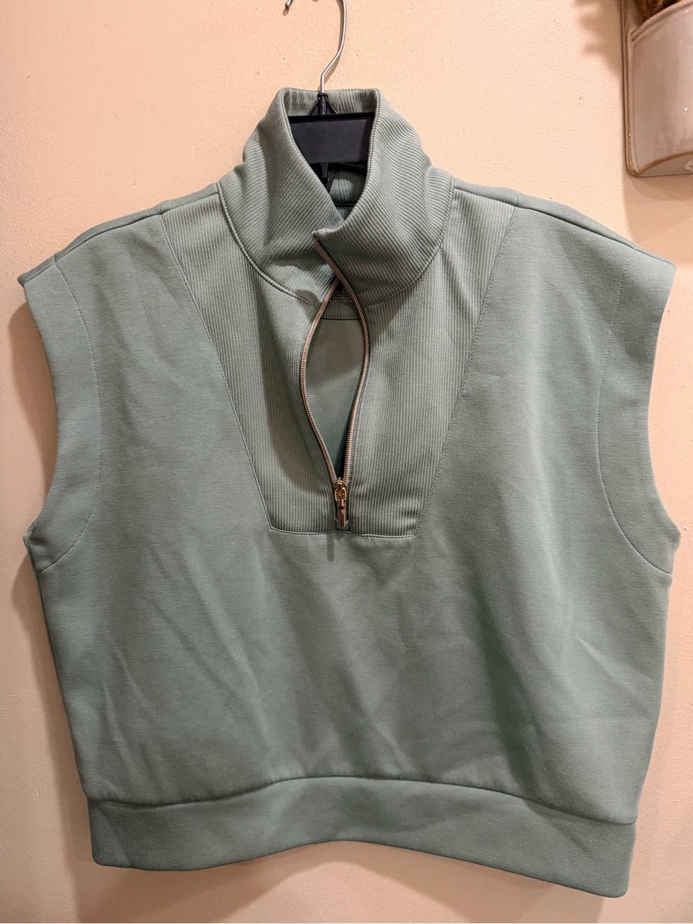 Thrive Sleeveless Half-Zip Mock Neck - Sage